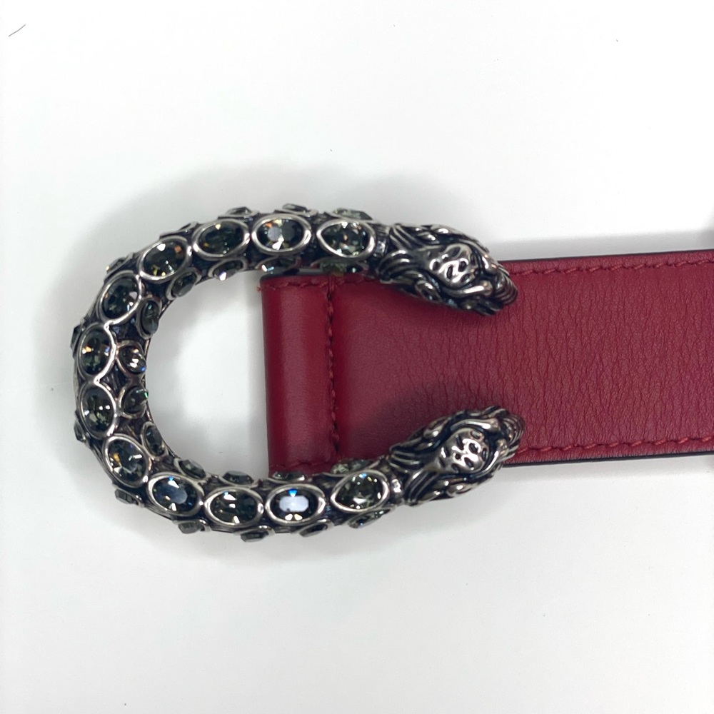 Iconic Dionysus Leather Belt Tiger head buckle encrusted with crystals. - Picture 5 of 10